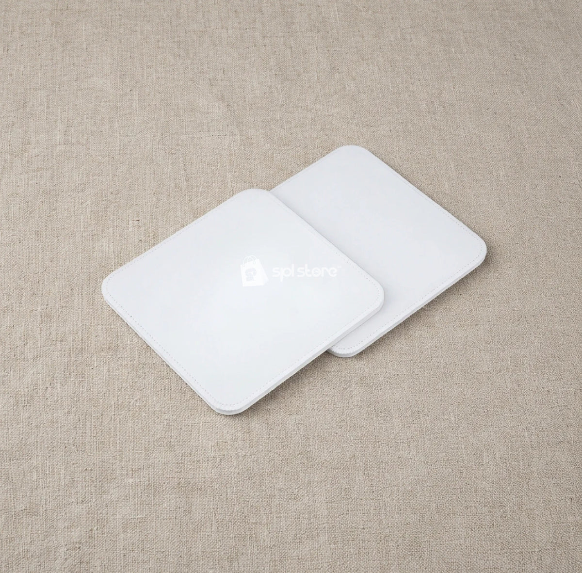 Ultra-Premium Square Sublimation Coasters –( All-White Soft Touch with Stitched Edges)