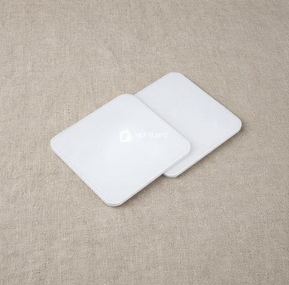 Ultra-Premium Square Sublimation Coasters –( All-White Soft Touch with Stitched Edges)