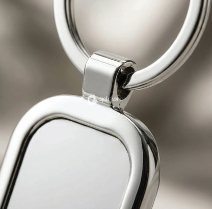 The Executive Silver Oval Keyring