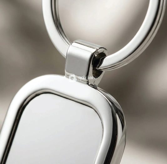 The Executive Silver Oval Keyring