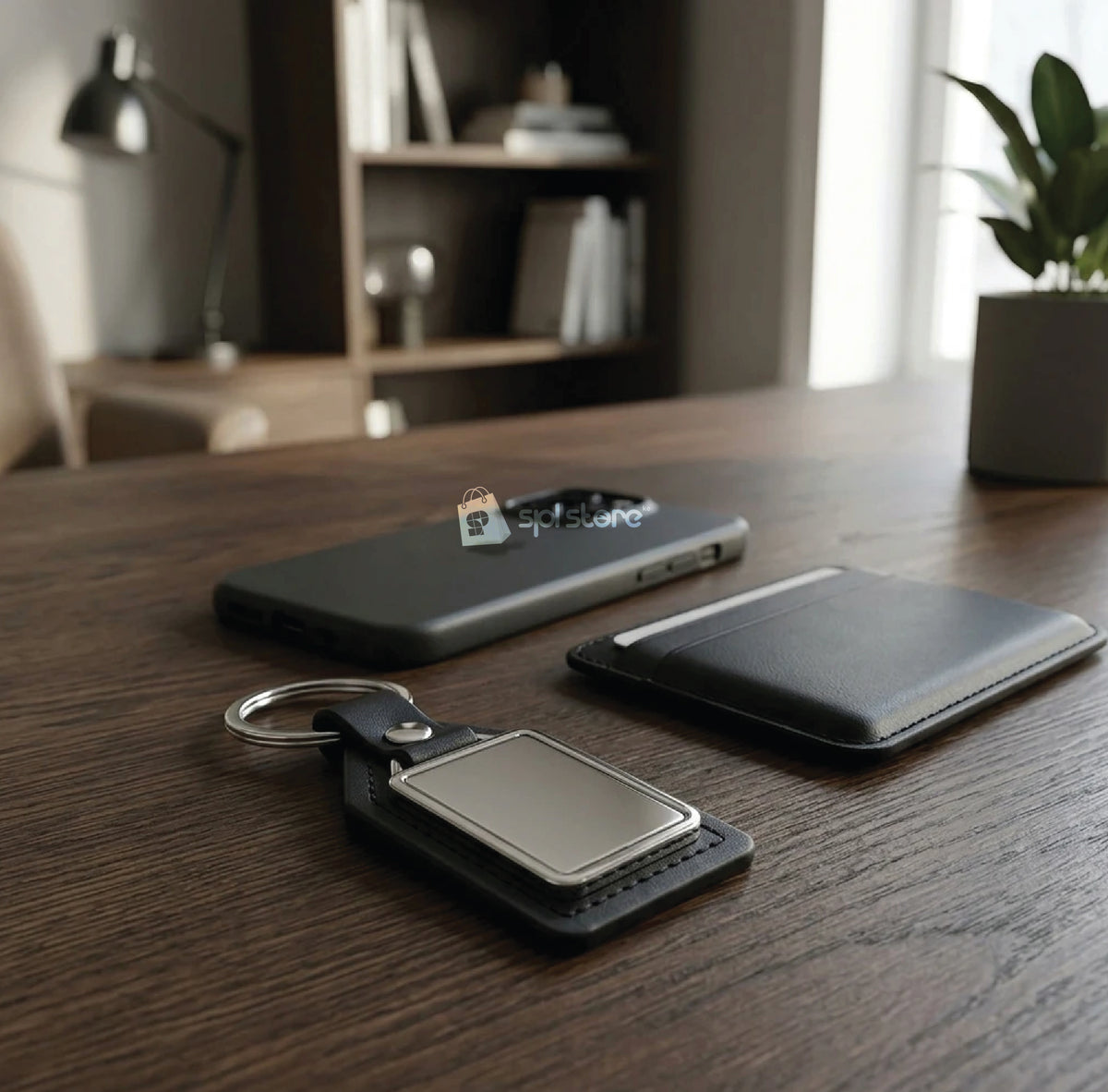 BLACK KEYHOLDER WITH SILVER SHOWPIECE