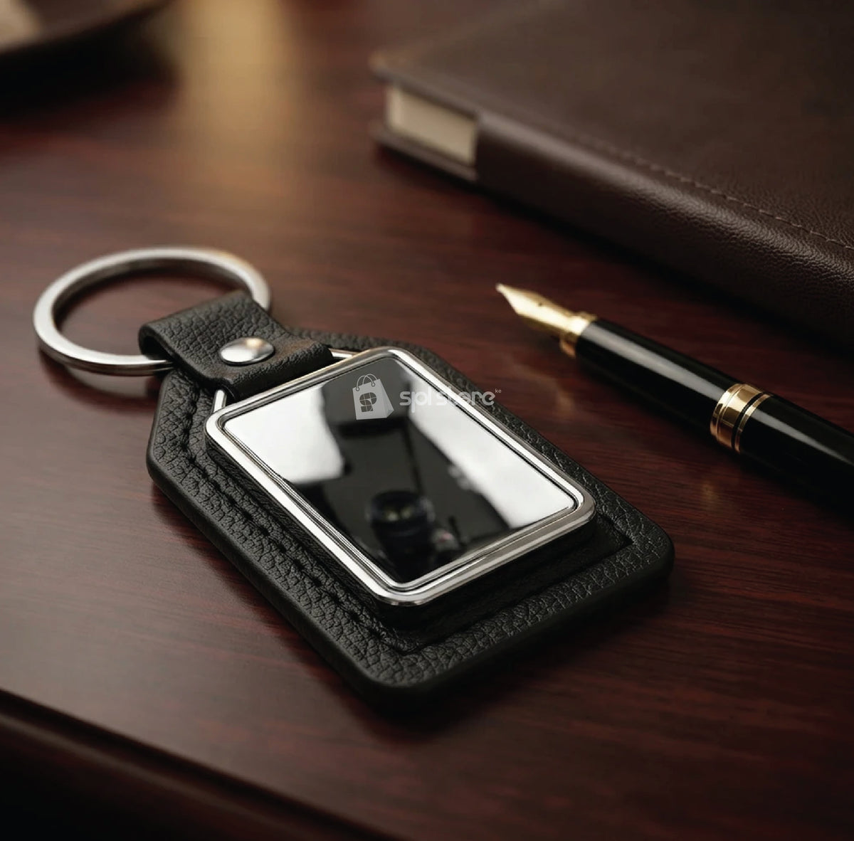 BLACK KEYHOLDER WITH SILVER SHOWPIECE