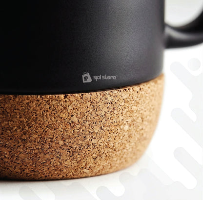 Matte Ceramic Coffee Mug with an Integrated Cork Base