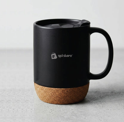Matte Ceramic Coffee Mug with an Integrated Cork Base