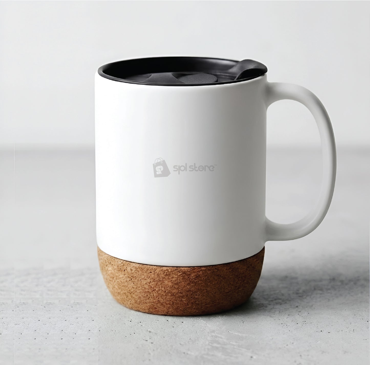 Matte Ceramic Coffee Mug with an Integrated Cork Base