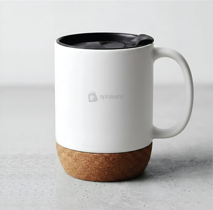Matte Ceramic Coffee Mug with an Integrated Cork Base