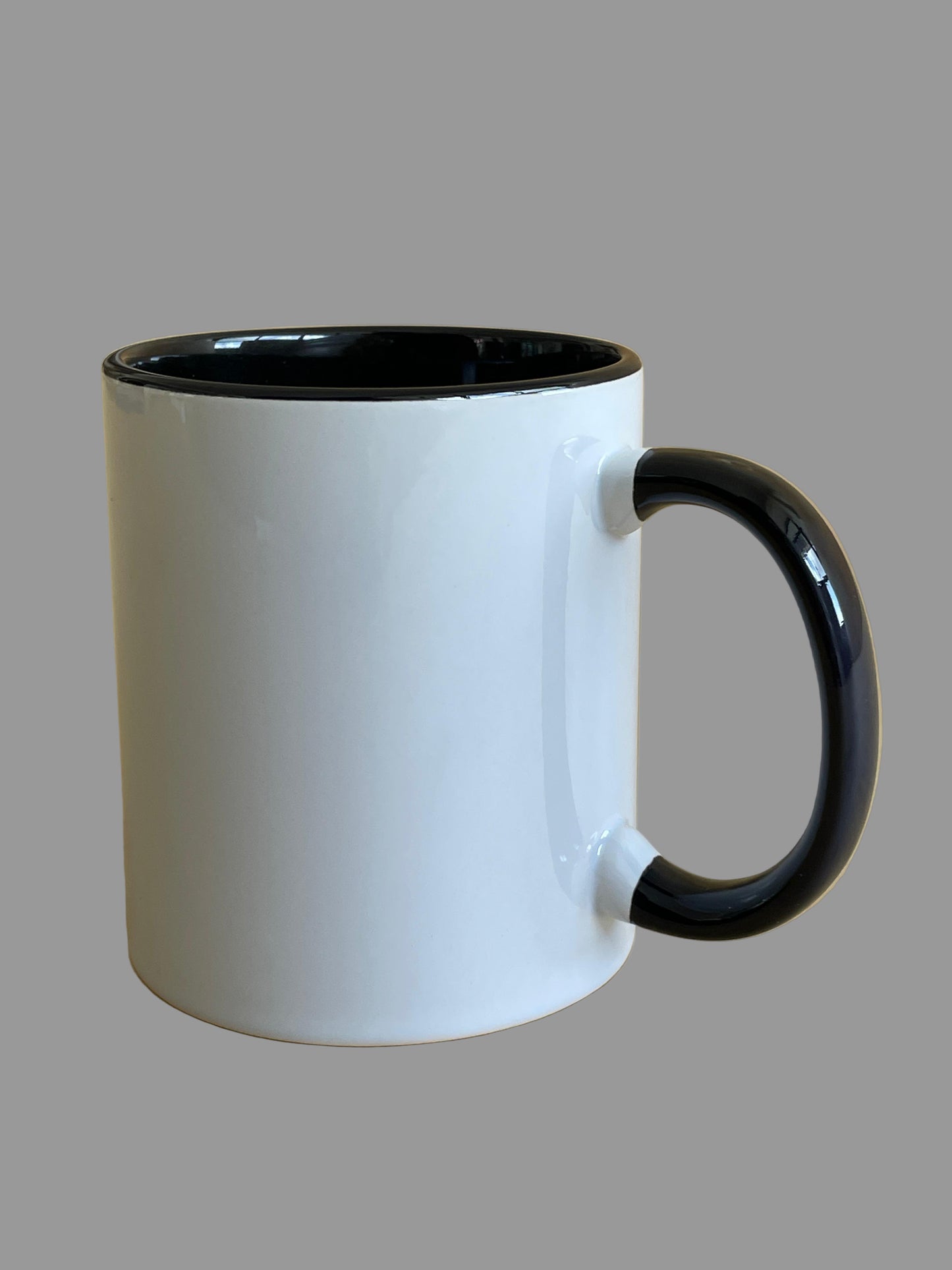 WHITE CERAMIC MUGS (BLACK)
