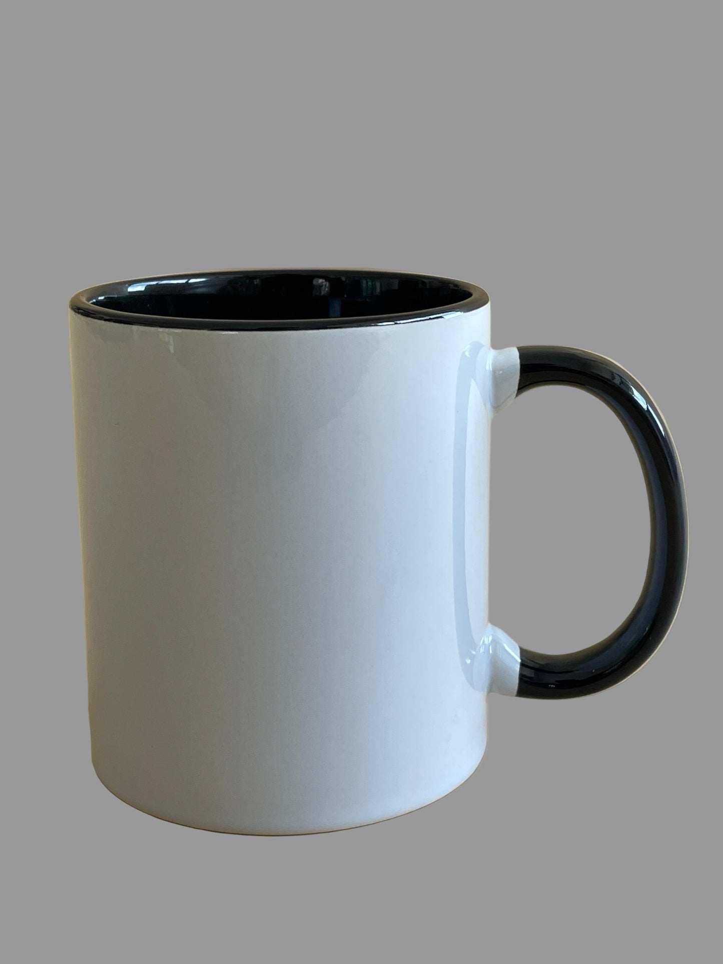 WHITE CERAMIC MUGS (BLACK)