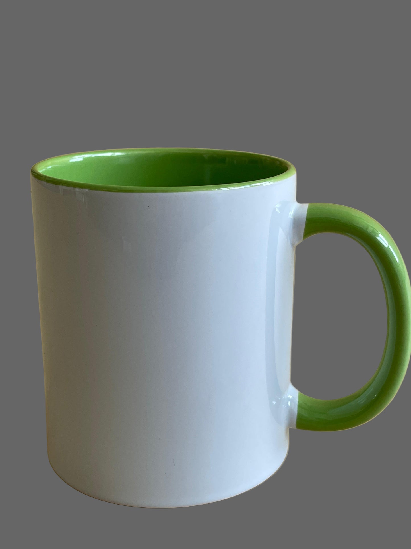 WHITE CERAMIC MUGS (GREEN)