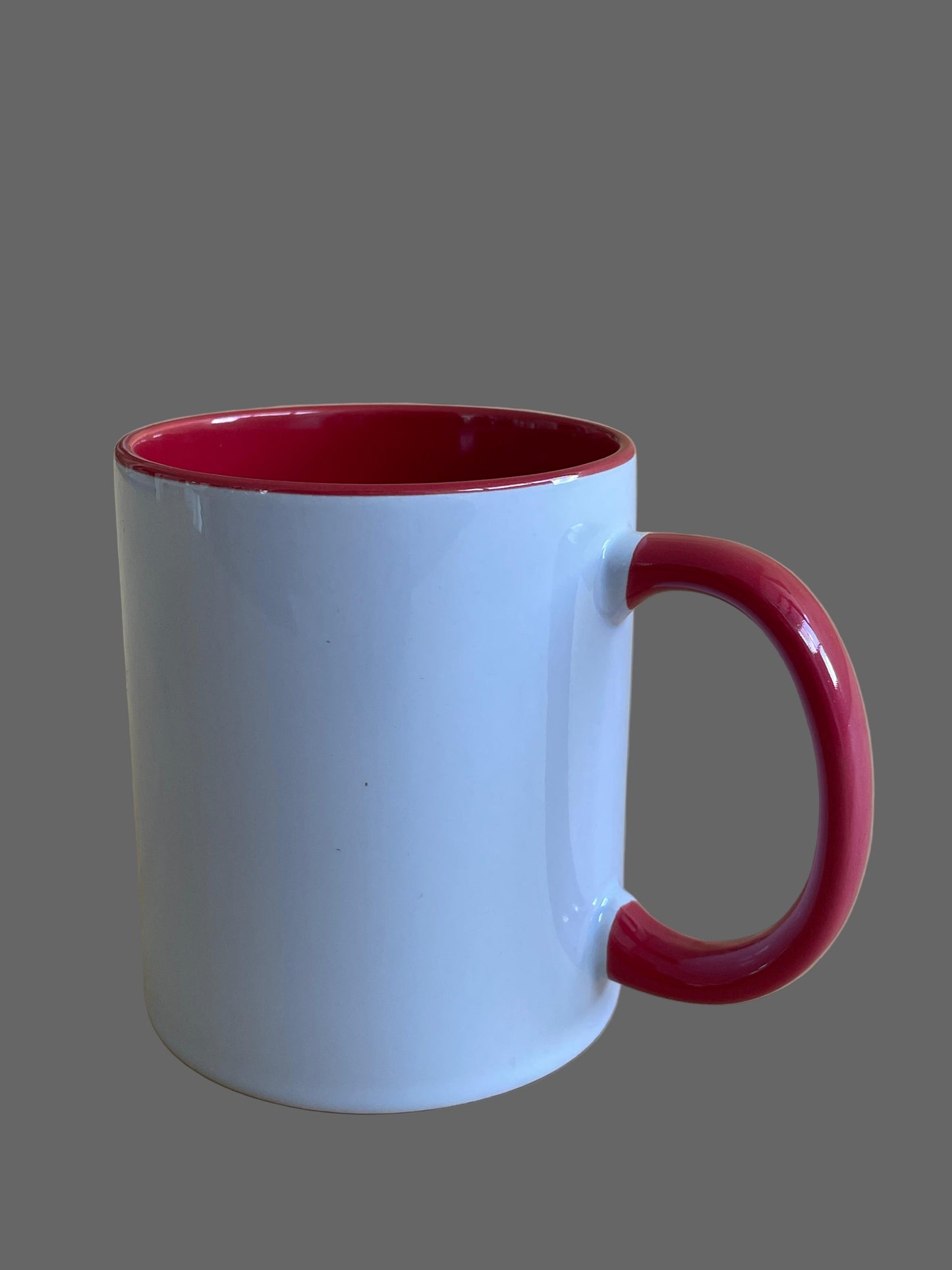 WHITE CERAMIC MUGS (RED)