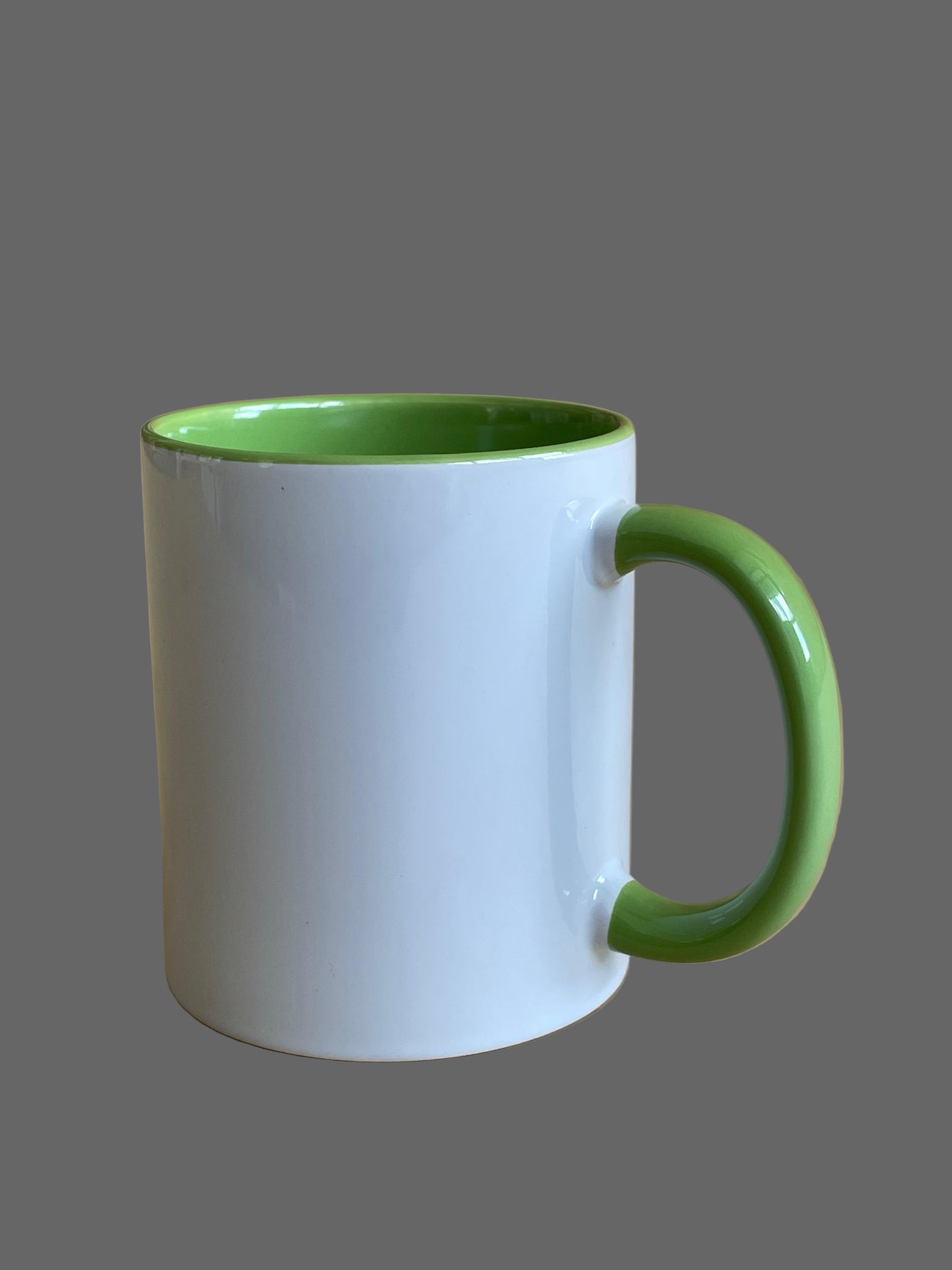 WHITE CERAMIC MUGS (GREEN)