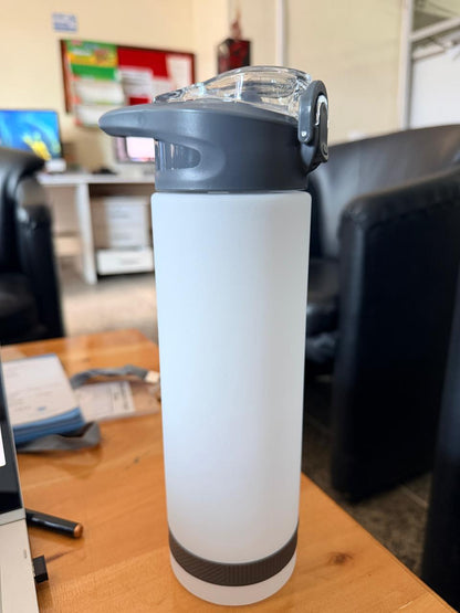 PLASTIC SPORTS WATER BOTTLE WITH PIPE AND LOCK FEATURE