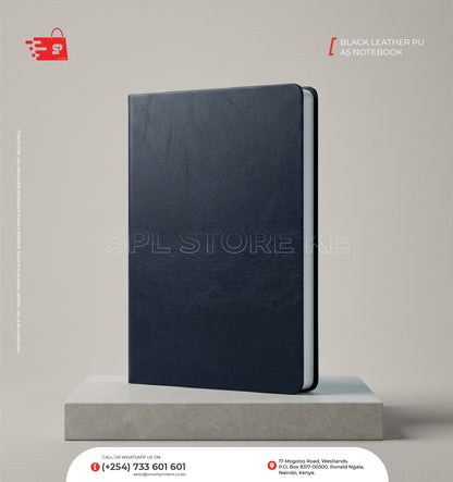 BLACK LEATHER PU A5 NOTEBOOK