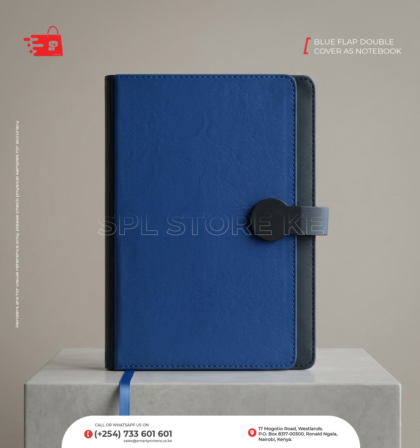 BLUE FLAP DOUBLE COVER A5 NOTEBOOK