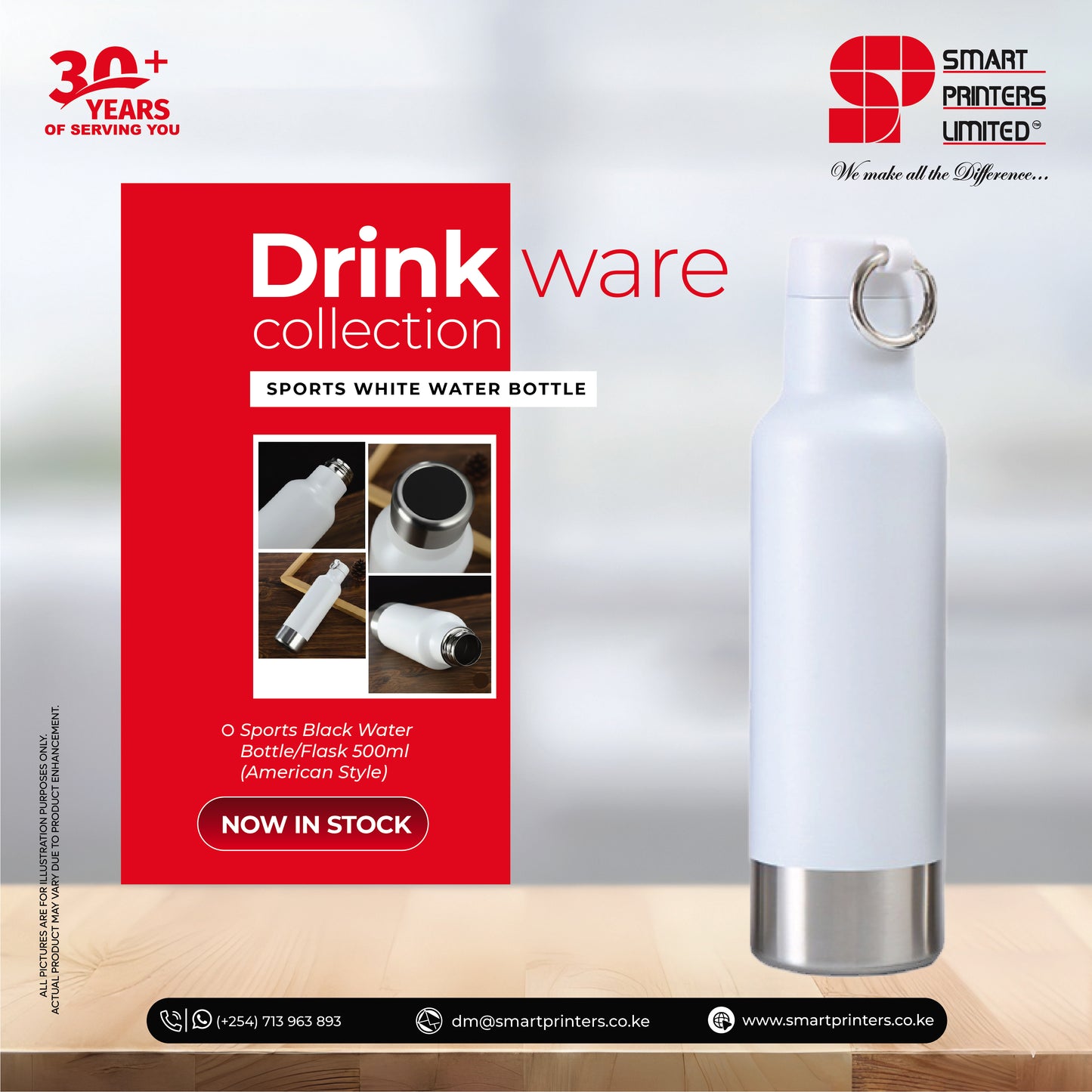 SPL 23-01 SPORTS WHITE WATER BOTTLE/FLASK 500ML (AMERICAN STYLE)