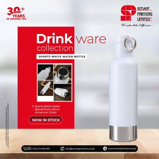 SPL 23-01 SPORTS WHITE WATER BOTTLE/FLASK 500ML (AMERICAN STYLE)