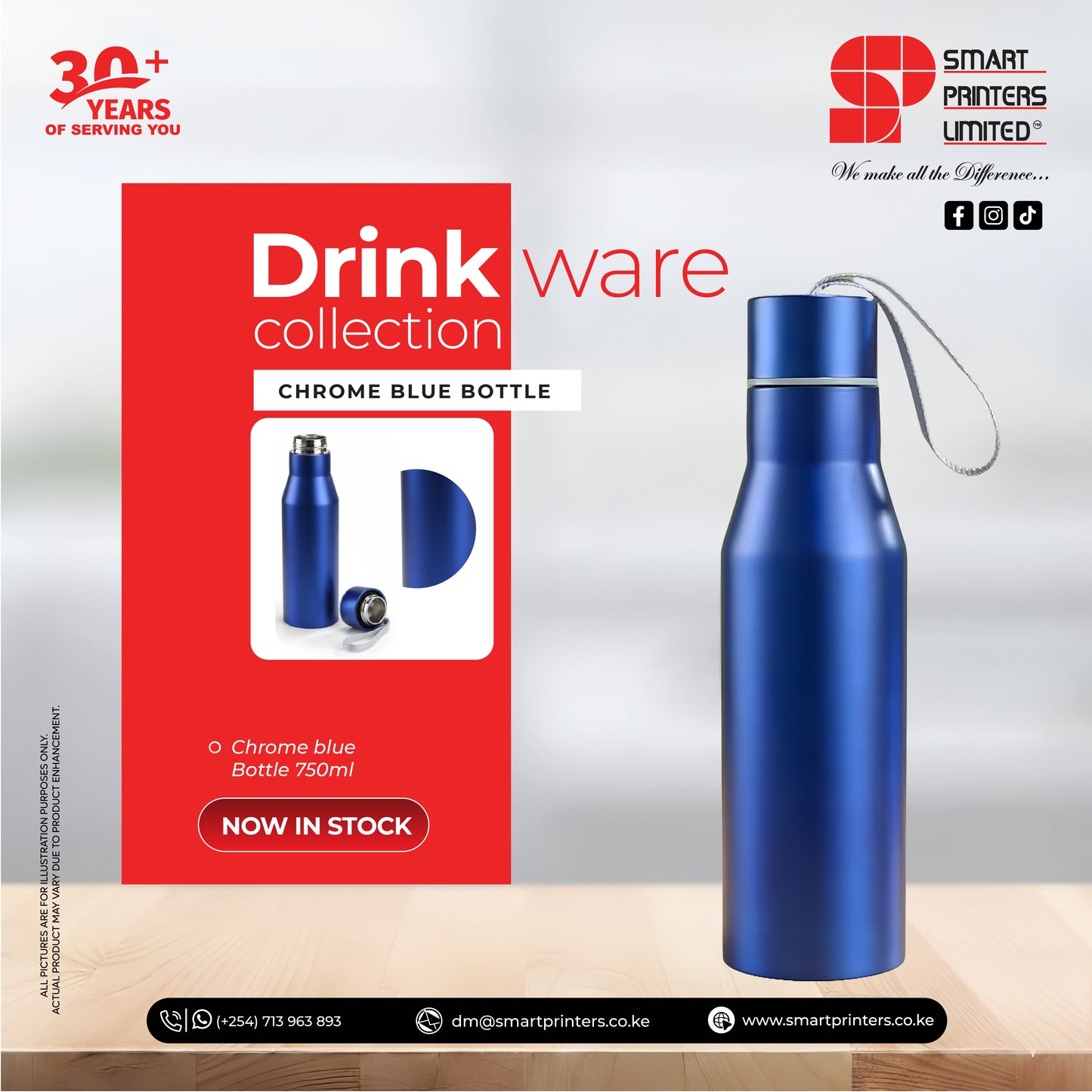 CHROME BLUE BOTTLE 750ML
