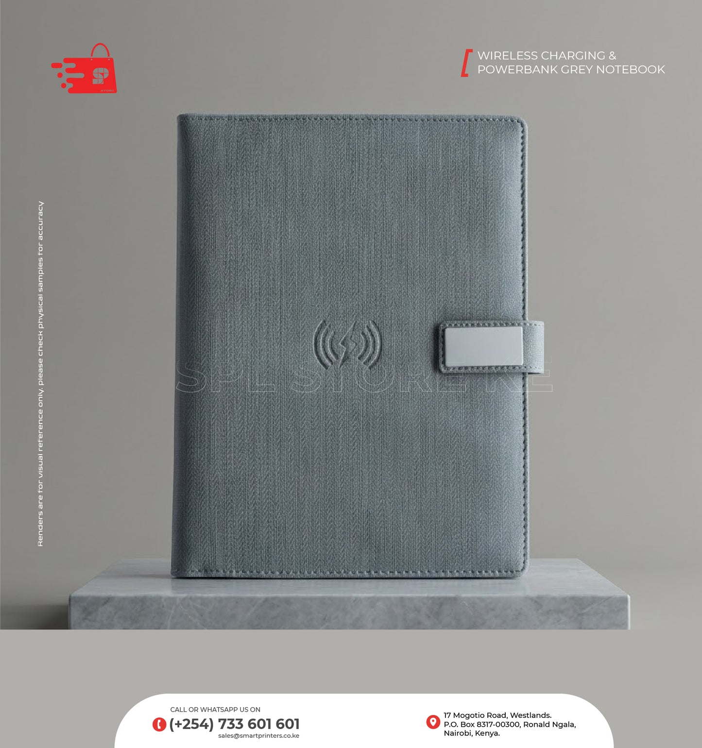 WIRELESS CHARGING & POWERBANK NOTEBOOK BROWN