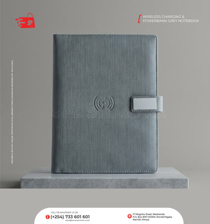 WIRELESS CHARGING & POWERBANK NOTEBOOK BROWN