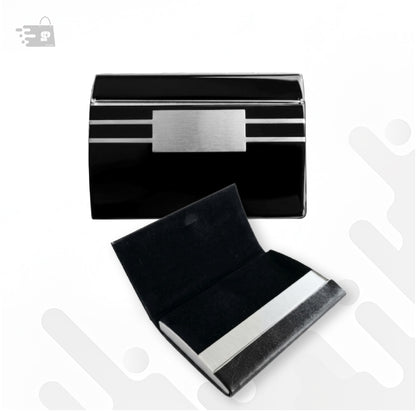 PU LEATHER, METALLIC BUSINESS CARD HOLDER