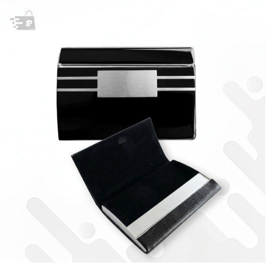PU LEATHER, METALLIC BUSINESS CARD HOLDER