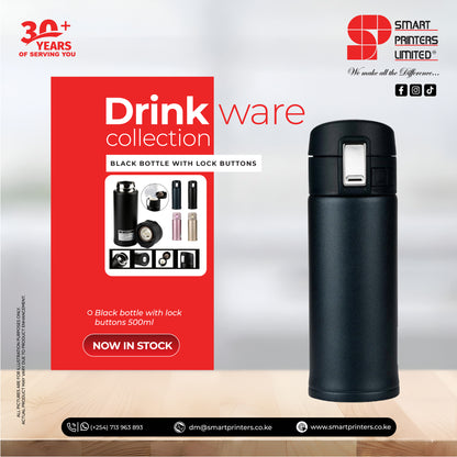 SPL 23-08 BLACK BOTTLE WITH LOCK BUTTONS 500ML