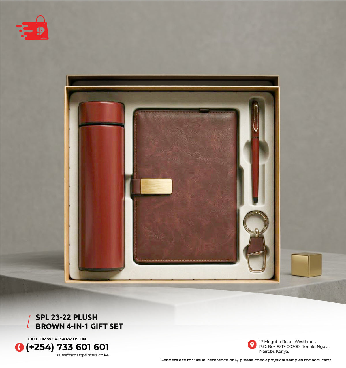 SPL 23-22 PLUSH BROWN 4-IN-1 GIFT SET