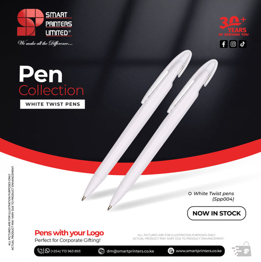 WHITE TWIST PENS (SPP004)