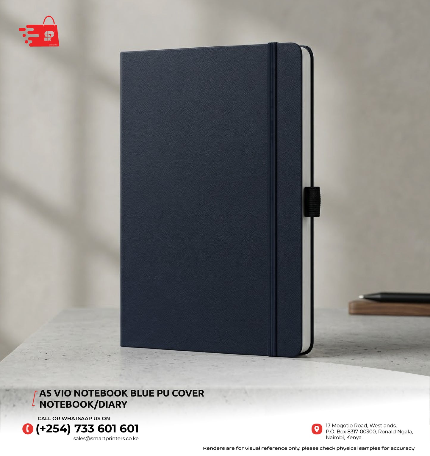 A5 VIO NOTEBOOK BLUE PU COVER NOTEBOOK/DIARY