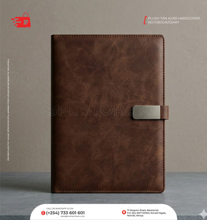 PLUSH TAN A5/B5 HARDCOVER NOTEBOOK/DIARY