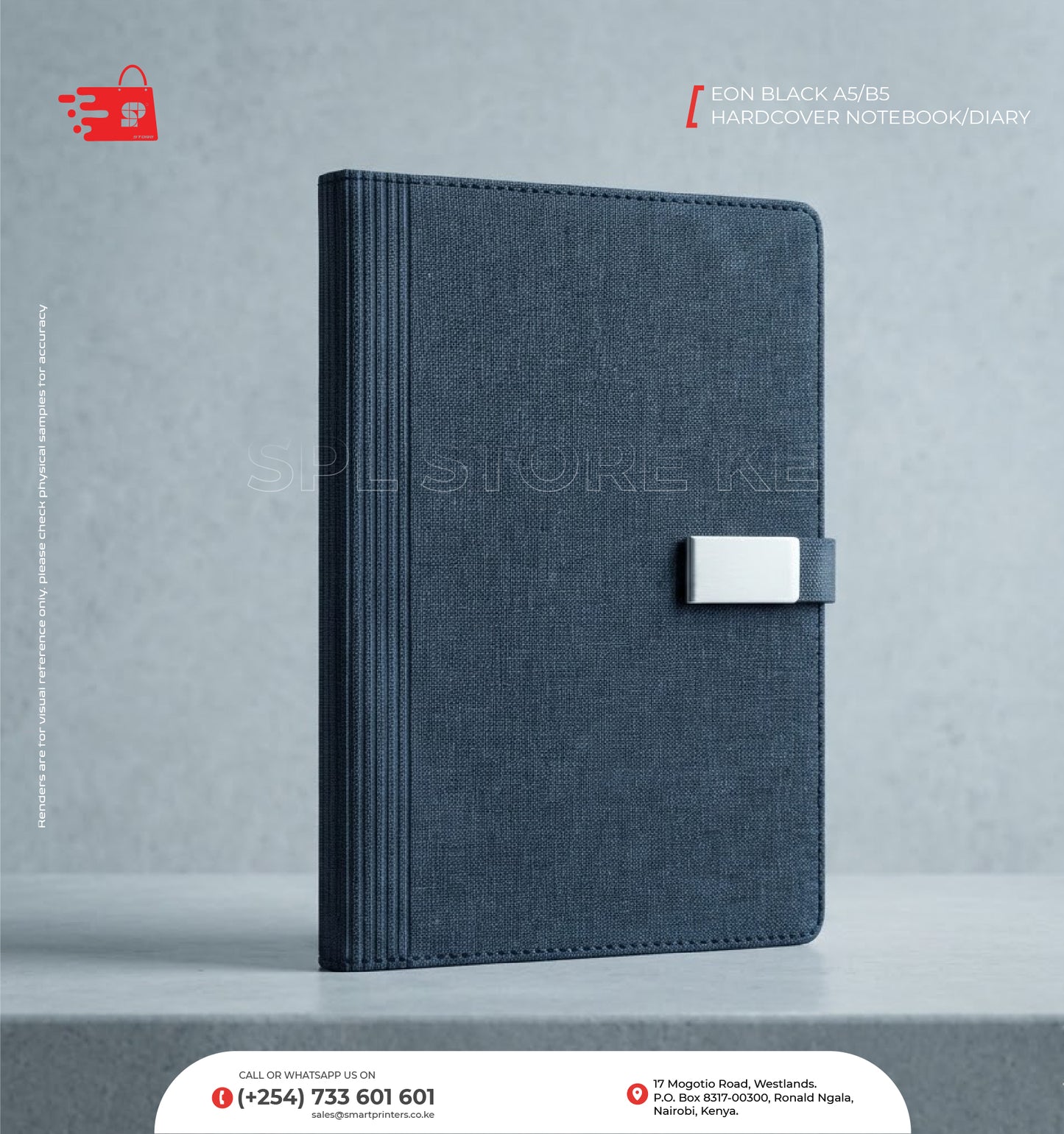 EON BLACK A5/B5 HARDCOVER NOTEBOOK/DIARY