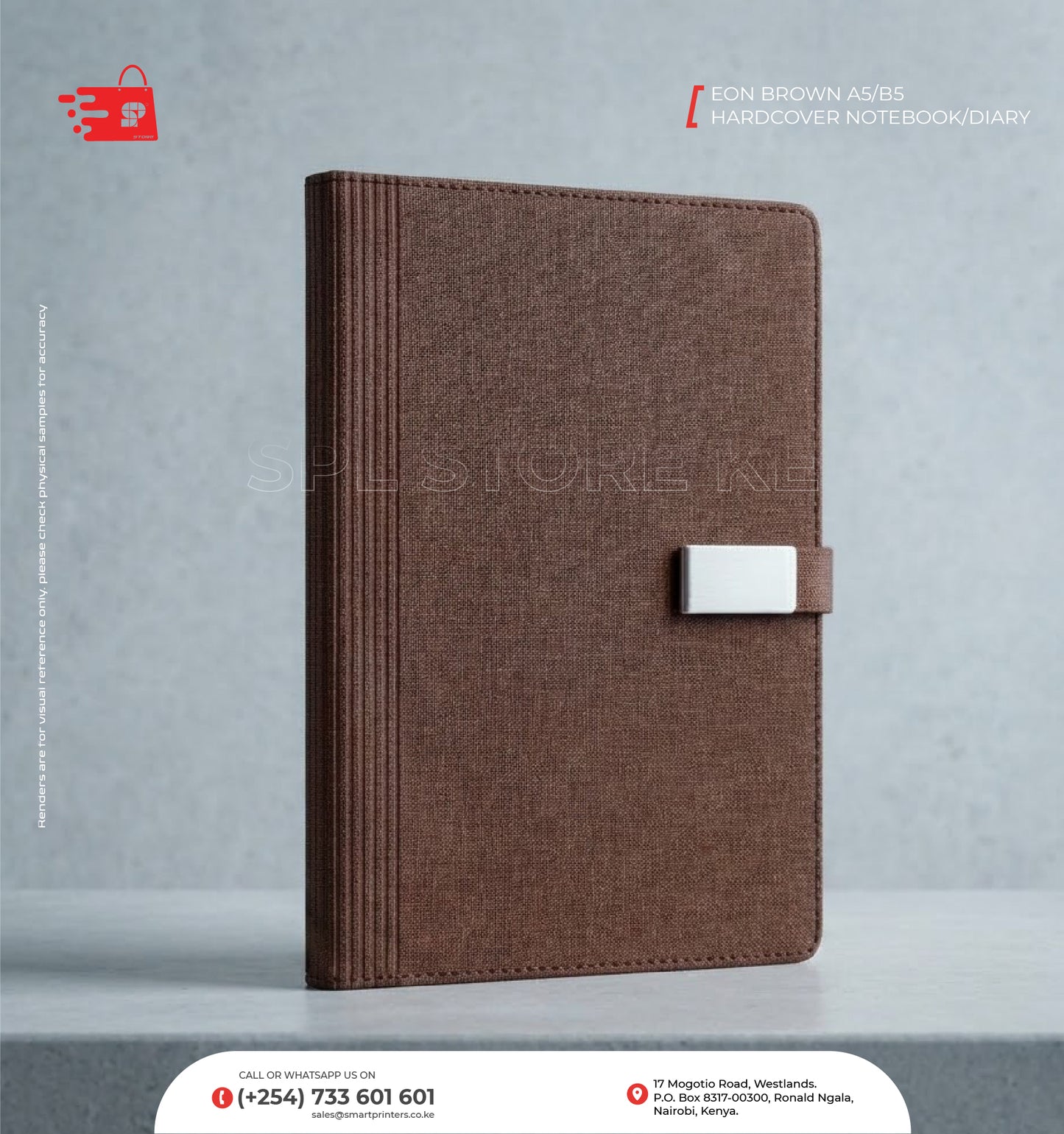 EON BROWN A5/B5 HARDCOVER NOTEBOOK/DIARY