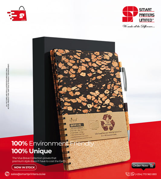 COFFEE AND CORK NOTEBOOK WITH PEN HOLDER