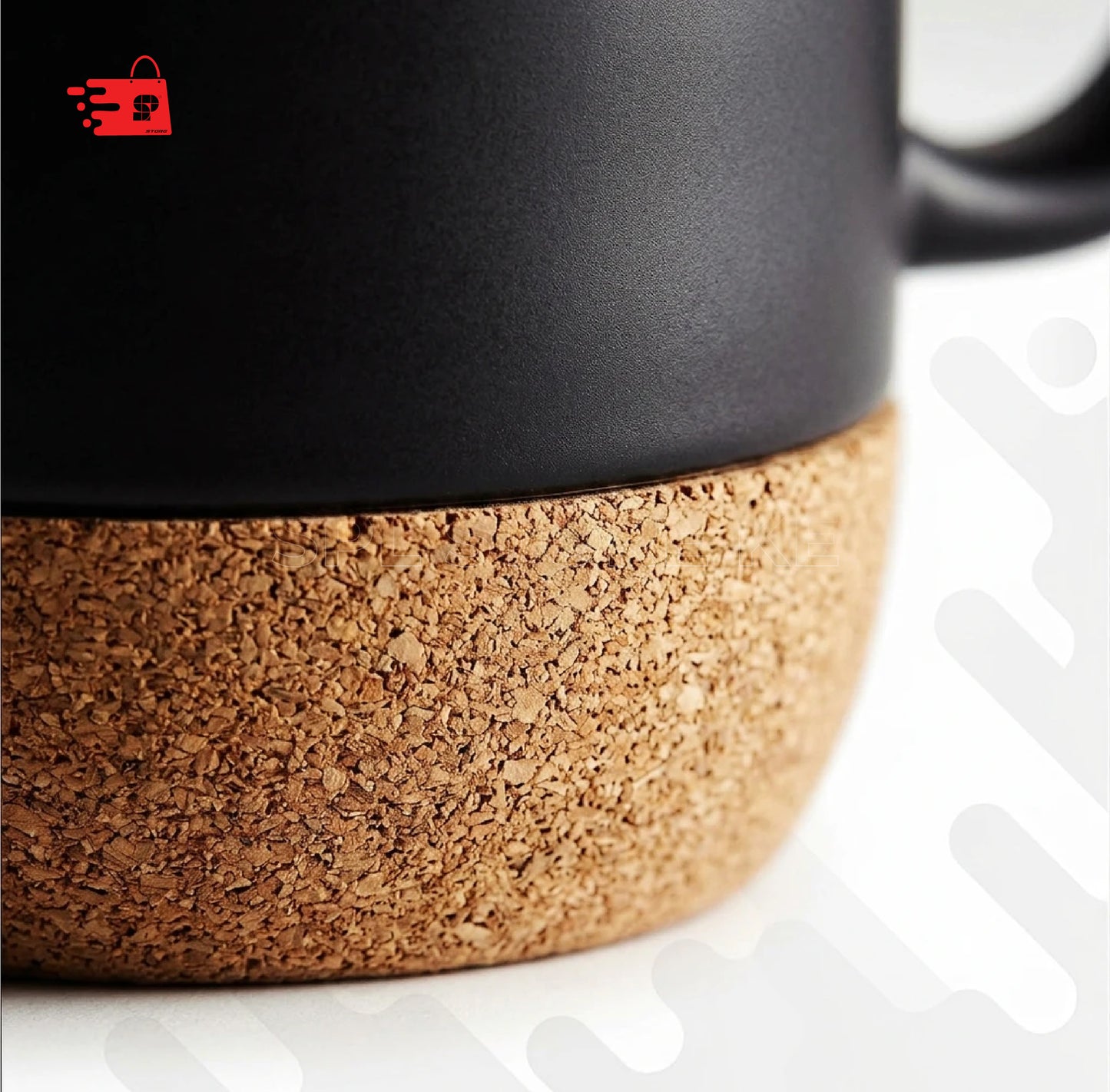 Matte Ceramic Coffee Mug with an Integrated Cork Base