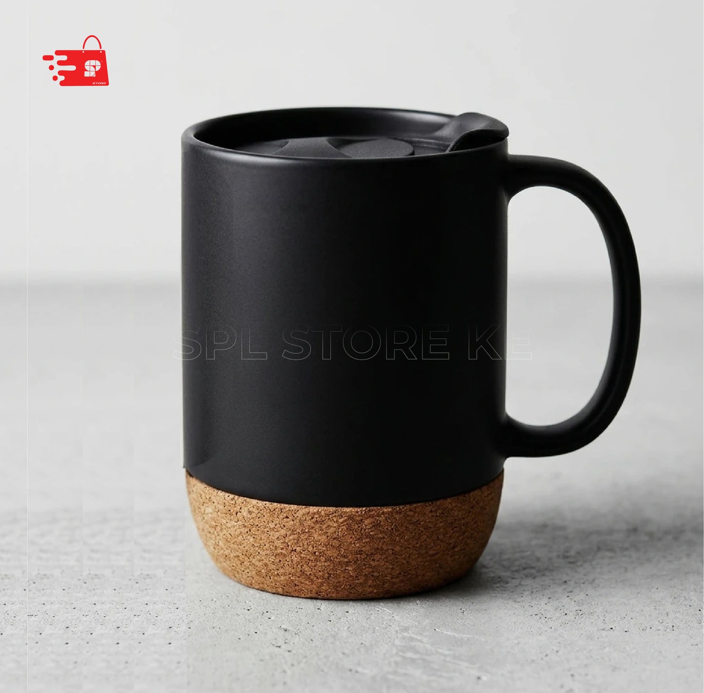 Matte Ceramic Coffee Mug with an Integrated Cork Base