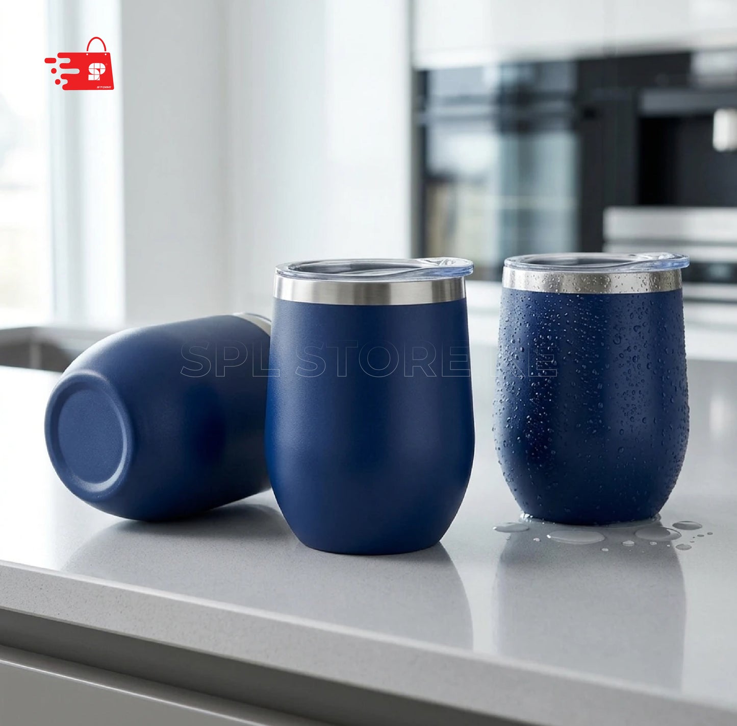 Insulated Stemless Wine Tumbler / Egg-Shaped Travel Mugs l 350ml