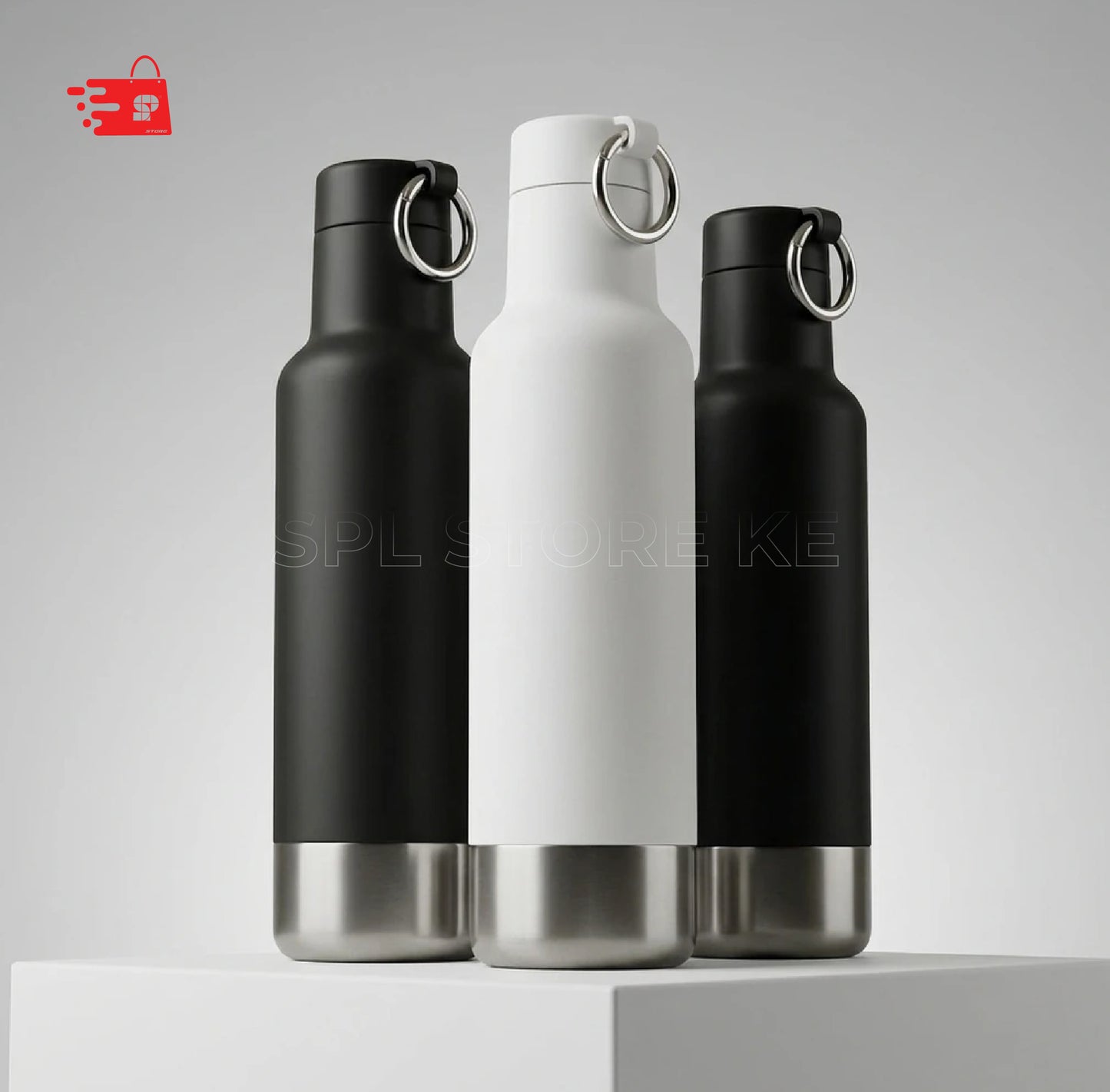 Minimalist Insulated Sport Bottle  with a Carabiner Ring Lid