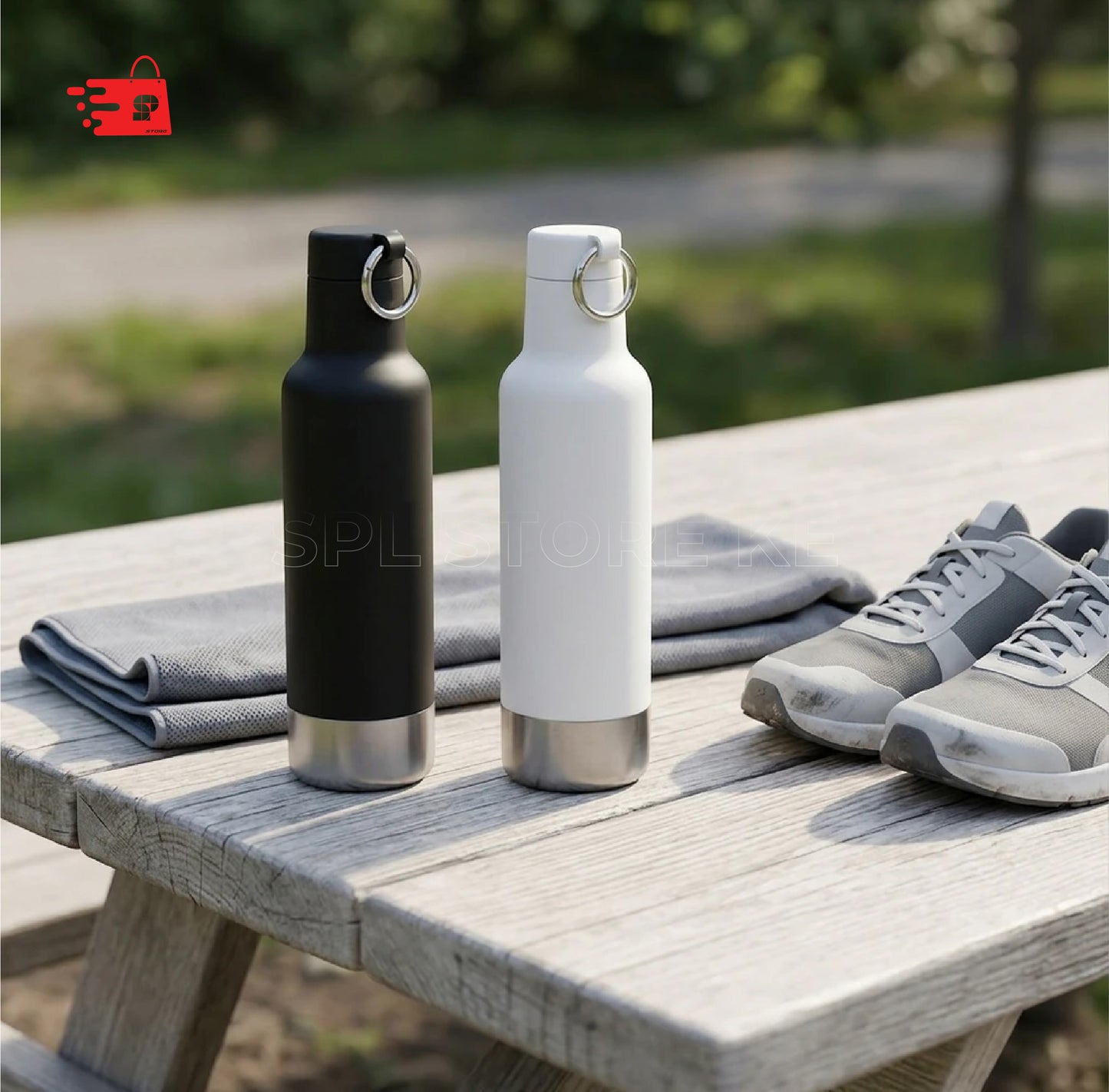 Minimalist Insulated Sport Bottle  with a Carabiner Ring Lid