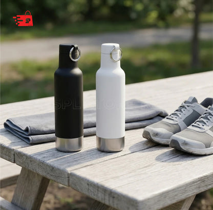 Minimalist Insulated Sport Bottle  with a Carabiner Ring Lid