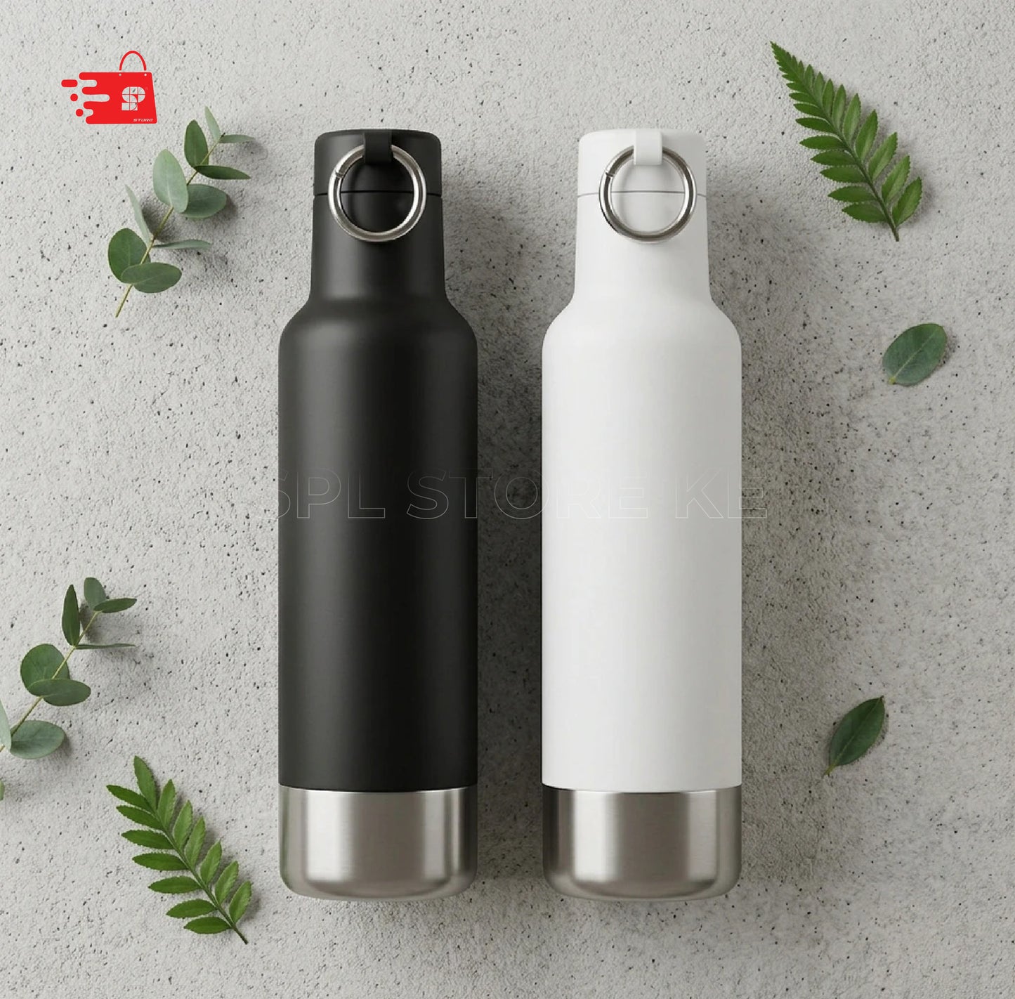 Minimalist Insulated Sport Bottle  with a Carabiner Ring Lid