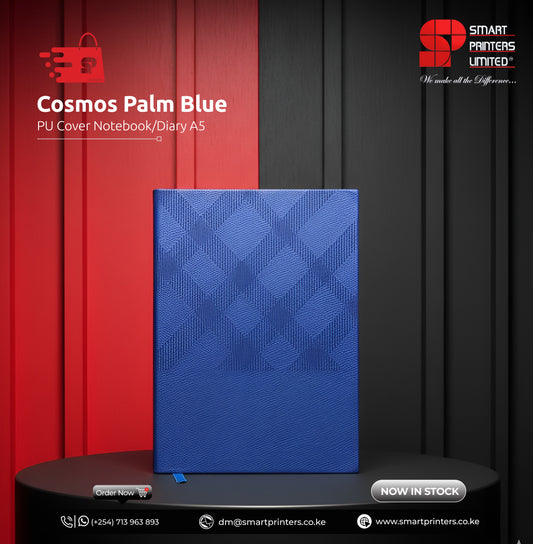 A5 COSMOS PALM BLUE PU COVER NOTEBOOK/DIARY