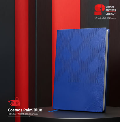 A5 COSMOS PALM BLUE PU COVER NOTEBOOK/DIARY