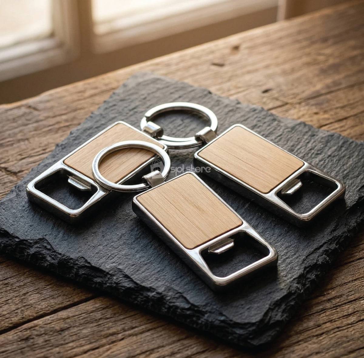 SILVER BOTTLE OPENER WITH WOODEN FINISH