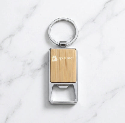 SILVER BOTTLE OPENER WITH WOODEN FINISH