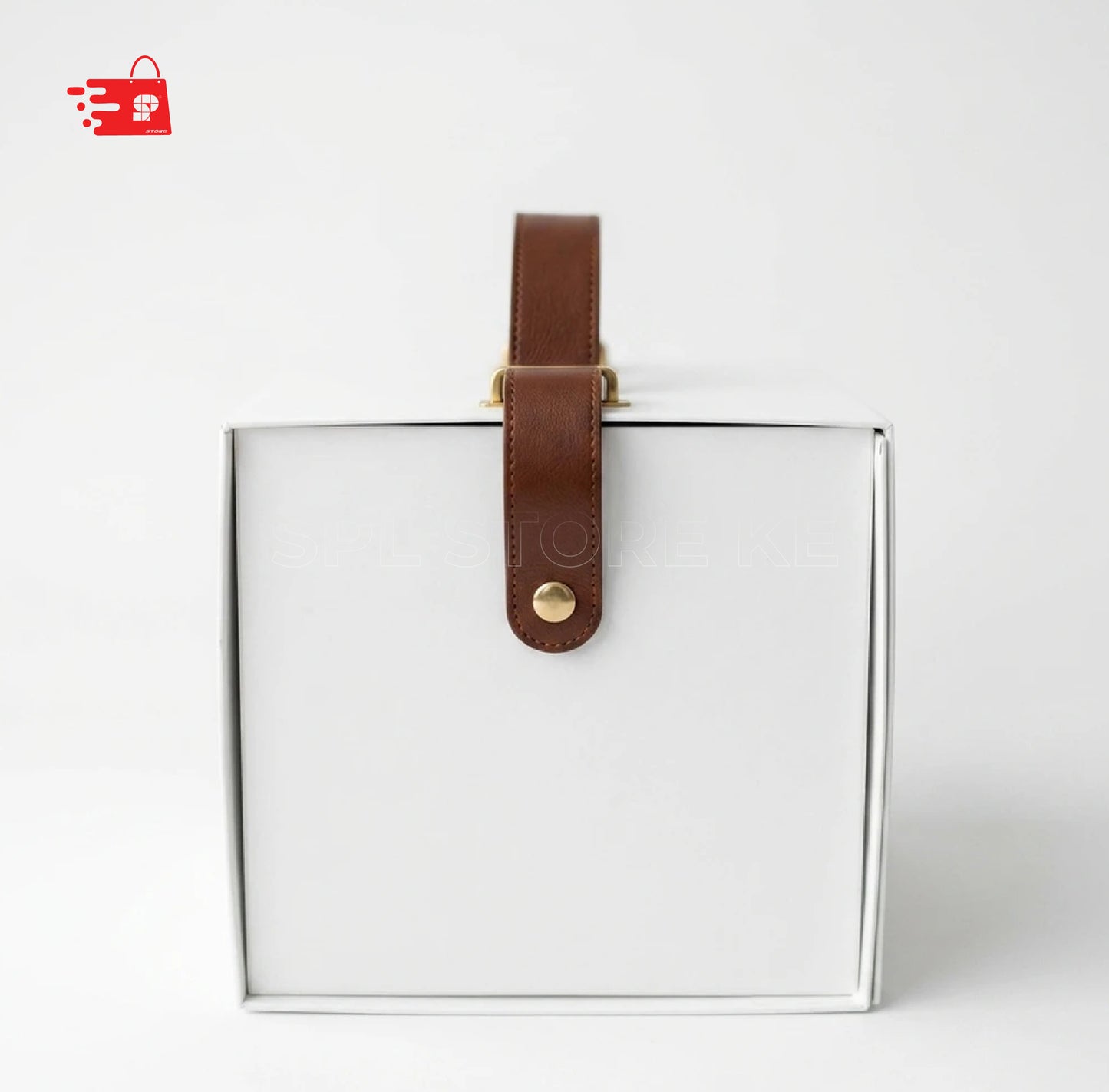 Square Collapsible Gift Boxes with strap W2695 White