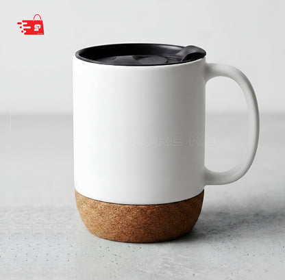 Matte Ceramic Coffee Mug with an Integrated Cork Base
